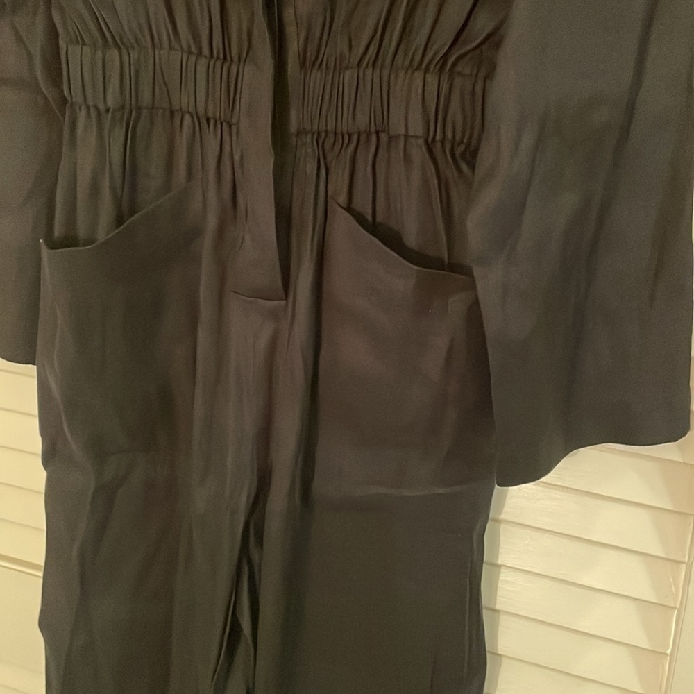 Nwt Gentle Herd Black Linen Blend Long Sleeve Jumpsuit — image 6 of 8